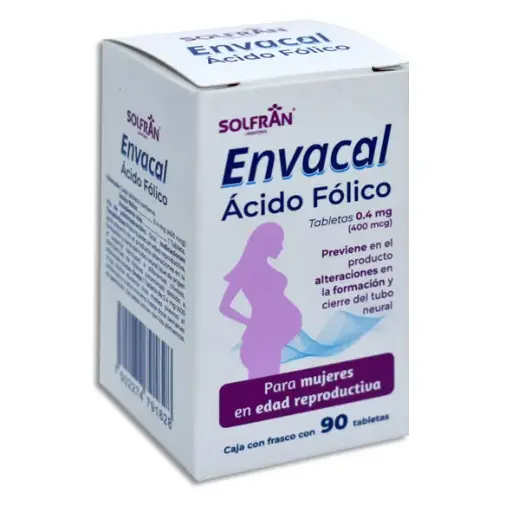 [7502274791828] ENVACAL ÁCIDO FÓLICO 90 TAB 0.4MG